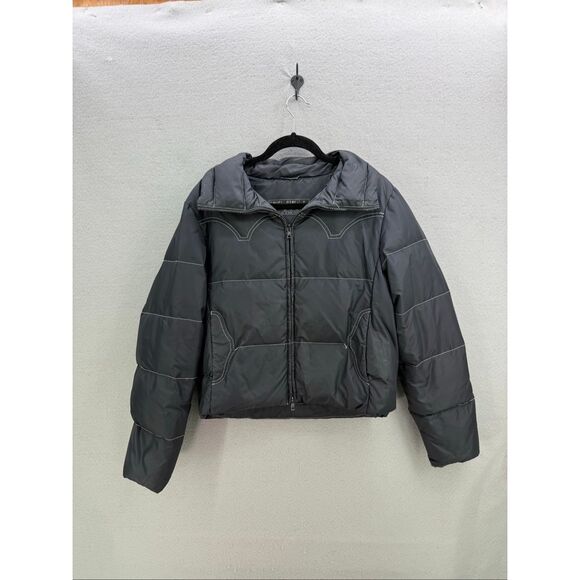 Cruel Girl Womens Black Zip Up Mock Neck Down Filled Puffer Jacket Size Medium - Picture 4 of 6